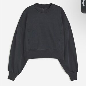 H&M cropped crewneck sweater puff sleeves